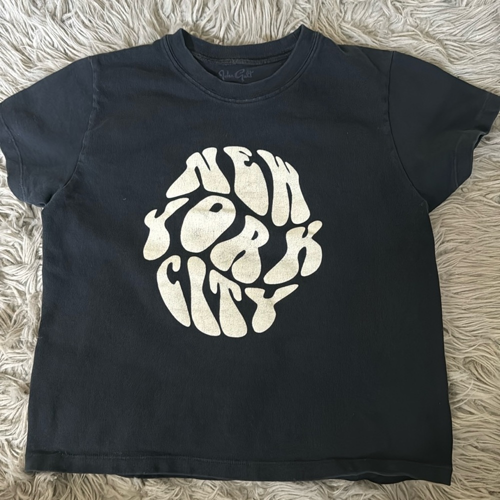 Brandy Melville Black Tee with White Print